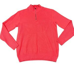 Southern Tide Size M Mens Waffle Knit 1/4 Zip Pullover Peach Sweater